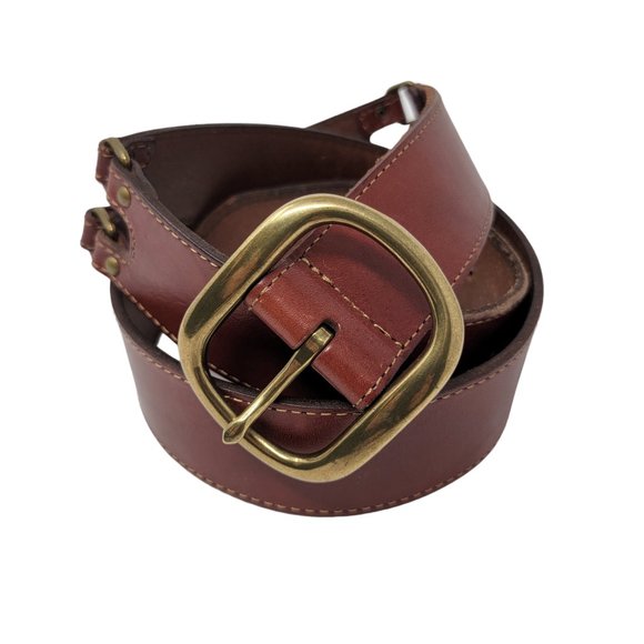 Fossil Accessories - Fossil Brown Leather Dual Chain Hinged Belt, Medium
